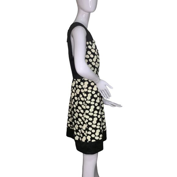 Anthropologie Leifnotes Dress Tan with Black Polka Dot Sleeveless Full L… - Picture 10 of 15